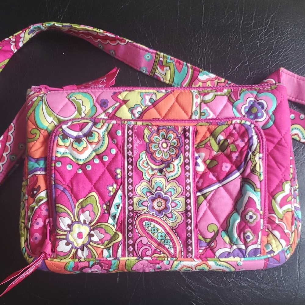 Vibrant Pink Patterned Crossbody Bag - Picture 2 of 9